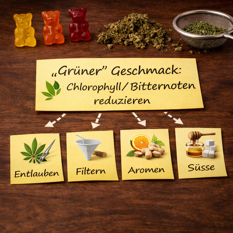 „Grüner“ Geschmack: Chlorophyll/Bitternoten reduzieren