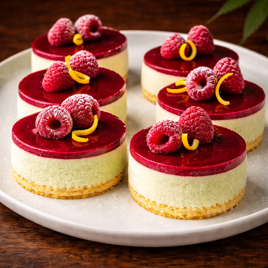 Fruchtige Mini-Himbeer-Törtchen mit Cannabis Butter